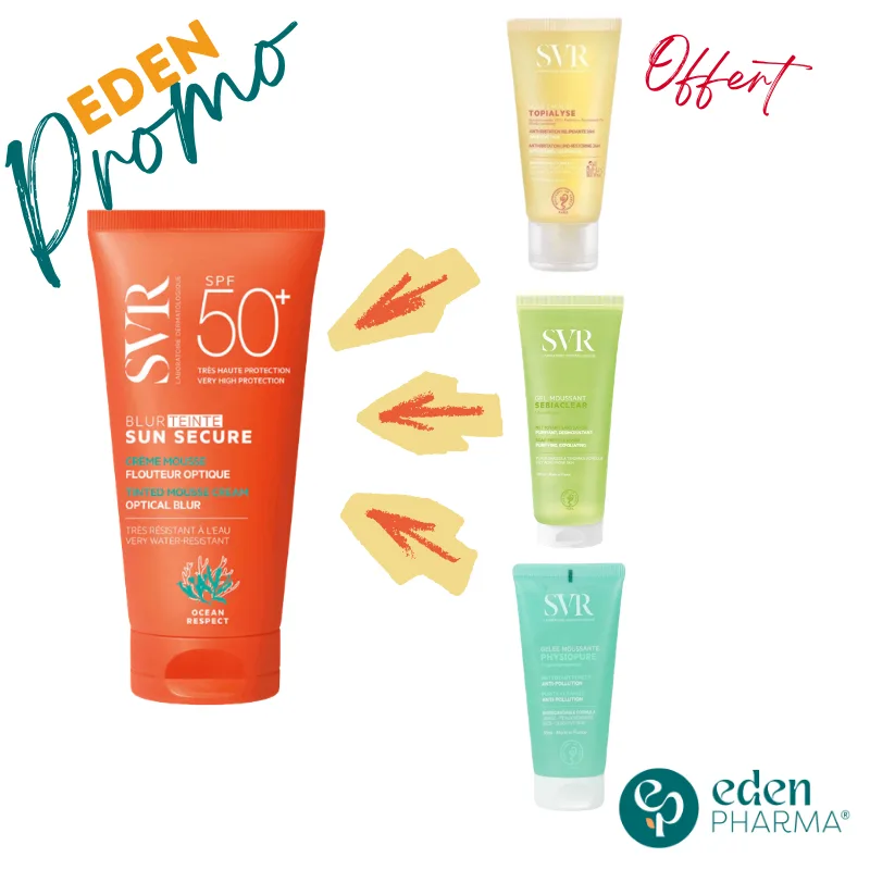 SVR SUN SECURE BLUR TEINTE SPF50+ 50ML + SVR GEL 50ML OFFERT