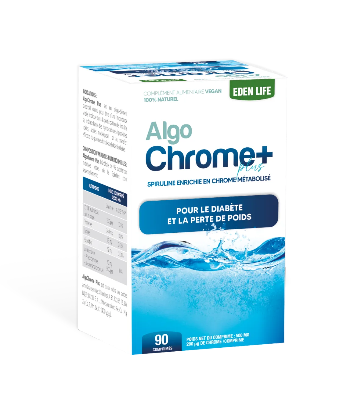 EDEN LIFE ALGO CHROME+ PLUS 90 COMPRIMES