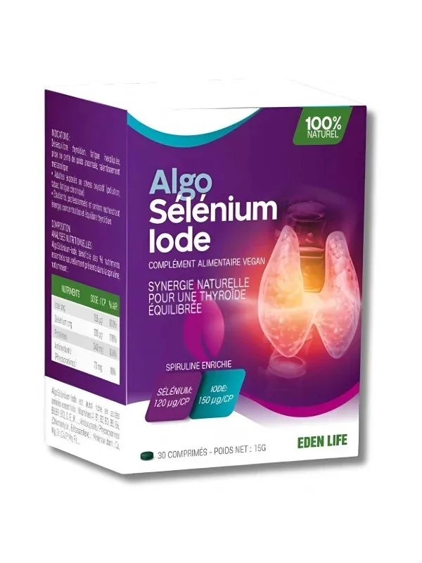 EDEN LIFE ALGO SELENIUM IODE 30 COMPRIMES