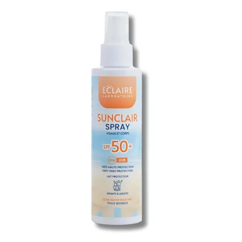 ECLAIRE SUNCLAIR SPRAY SOLAIRE VISAGE ET CORPS SPF 50+ ENFANT ET ADULTE 150ML