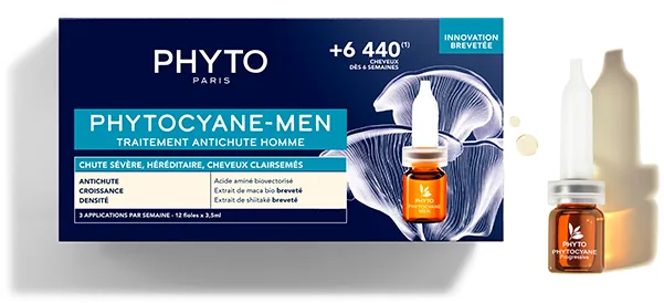 PHYTOCYANE MEN TRAITEMENT ANTI-CHUTE HOMME 12*3,5ML