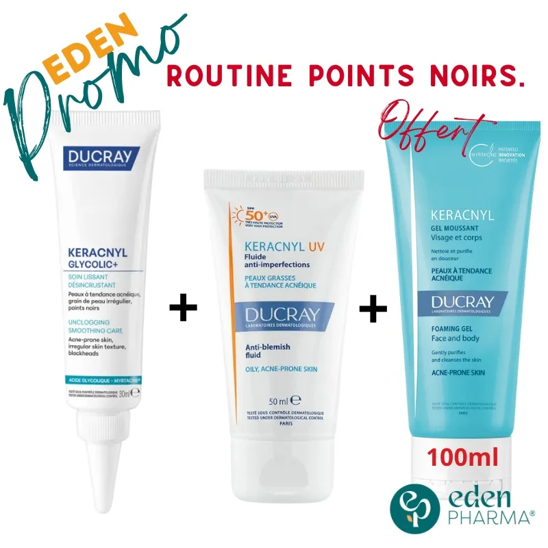DUCRAY ROUTINE KERACNYL POUR LES POINTS NOIRS