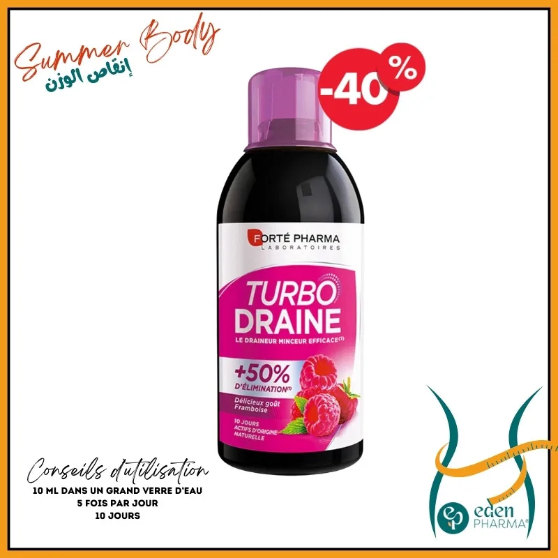 FORTE PHARMA TURBODRAINE MINCEUR FRAMBOISE 500ML -40%