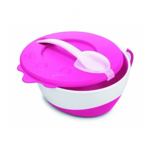 CANPOL BABIES BOL 350ML AVEC COUCIE ET CUILLER AVEC COUVERCLE ROSE 31/406