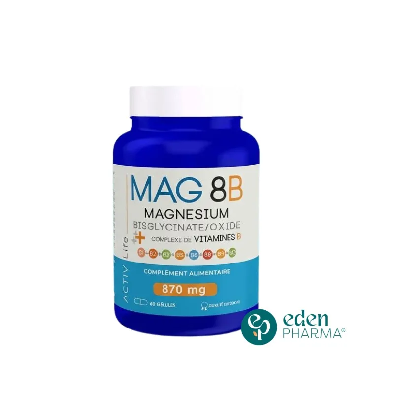 ACTIV LIFE MAG B8 MAGNÉSIUM BISGLYCINATE 60 GELULES